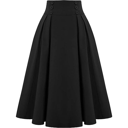 Pocket High Waist Casual A- Line Skirts