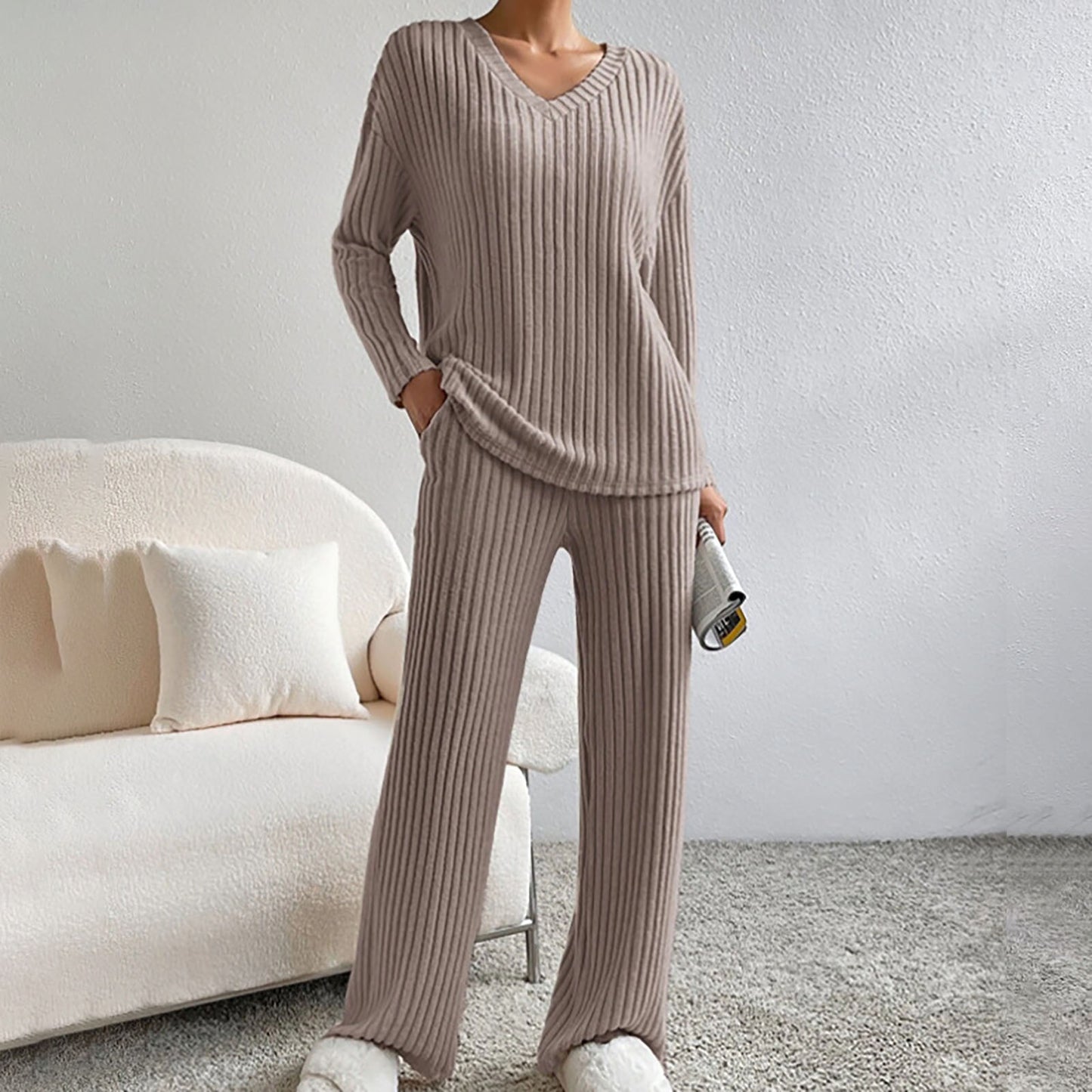 Women's Two-piece Fashion Casual Straight Loose Temperament Suits
