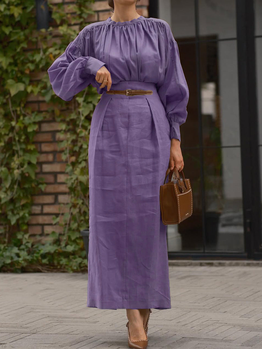 Women's French Style Long Sleeve Solid Color Suits