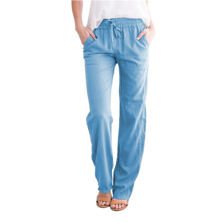 Women's Solid Color Loose Fashion Casual Trousers Pants