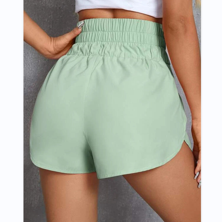 Women's High Waist Elastic Loose Sports Leisure Shorts