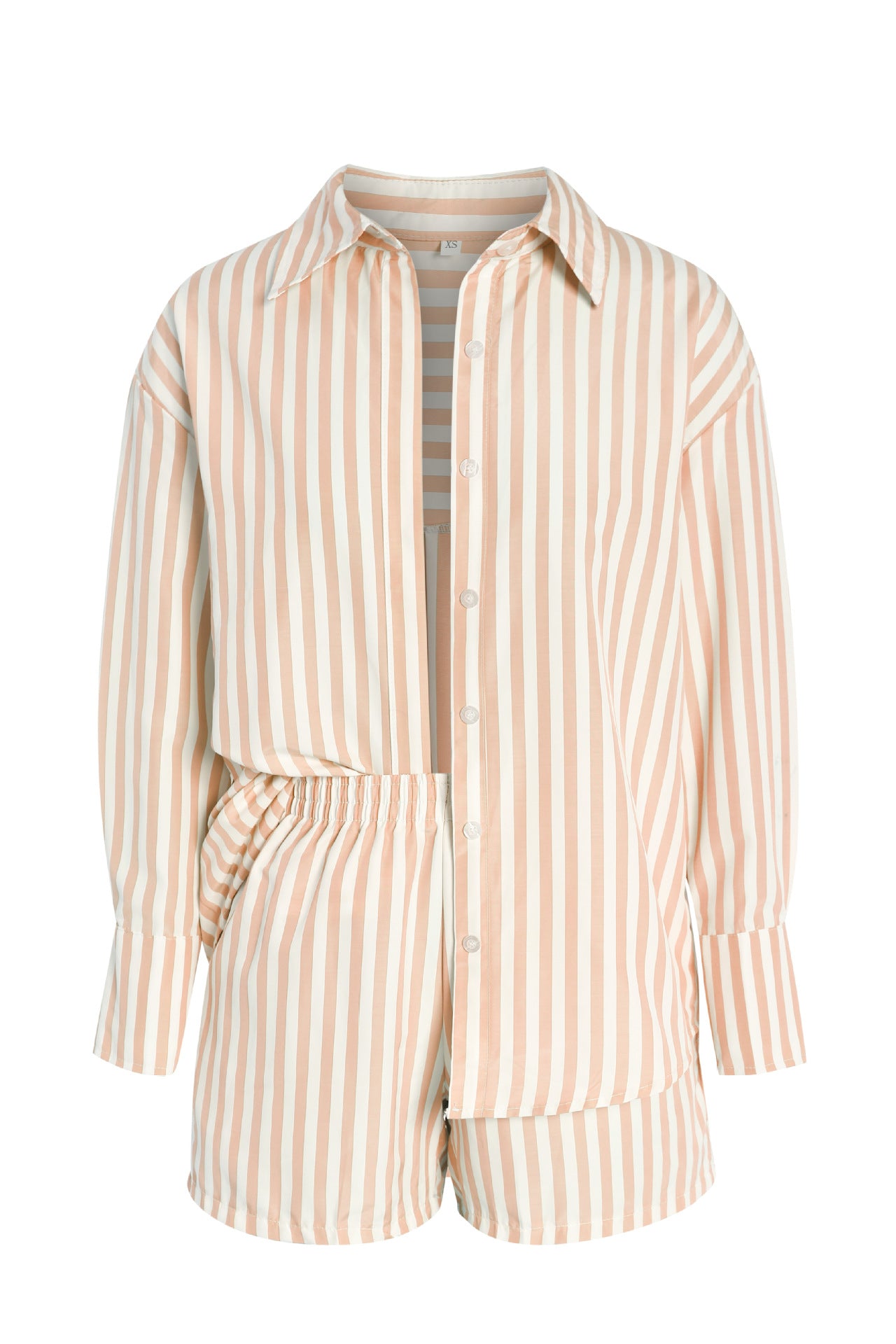 Women's Casual Sportswear Striped Long Sleeve Shirt Loose High Suits