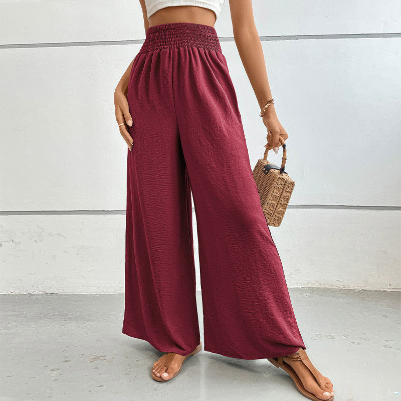 Waist Casual Simple Pure Color Elastic Pants