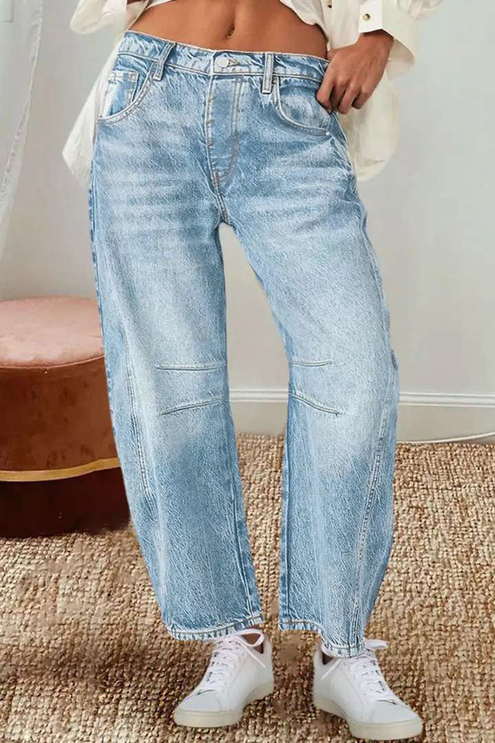 Women's Retro Banana Loose Machete Trousers Wide Jeans