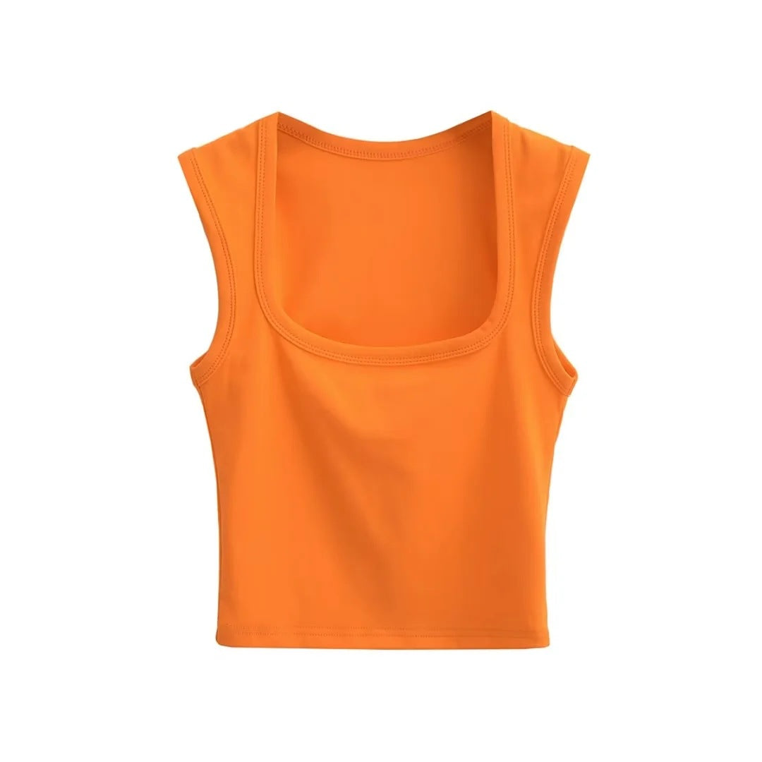 Women's Summer Sexy Deep Square Collar Tight-fitting Tops