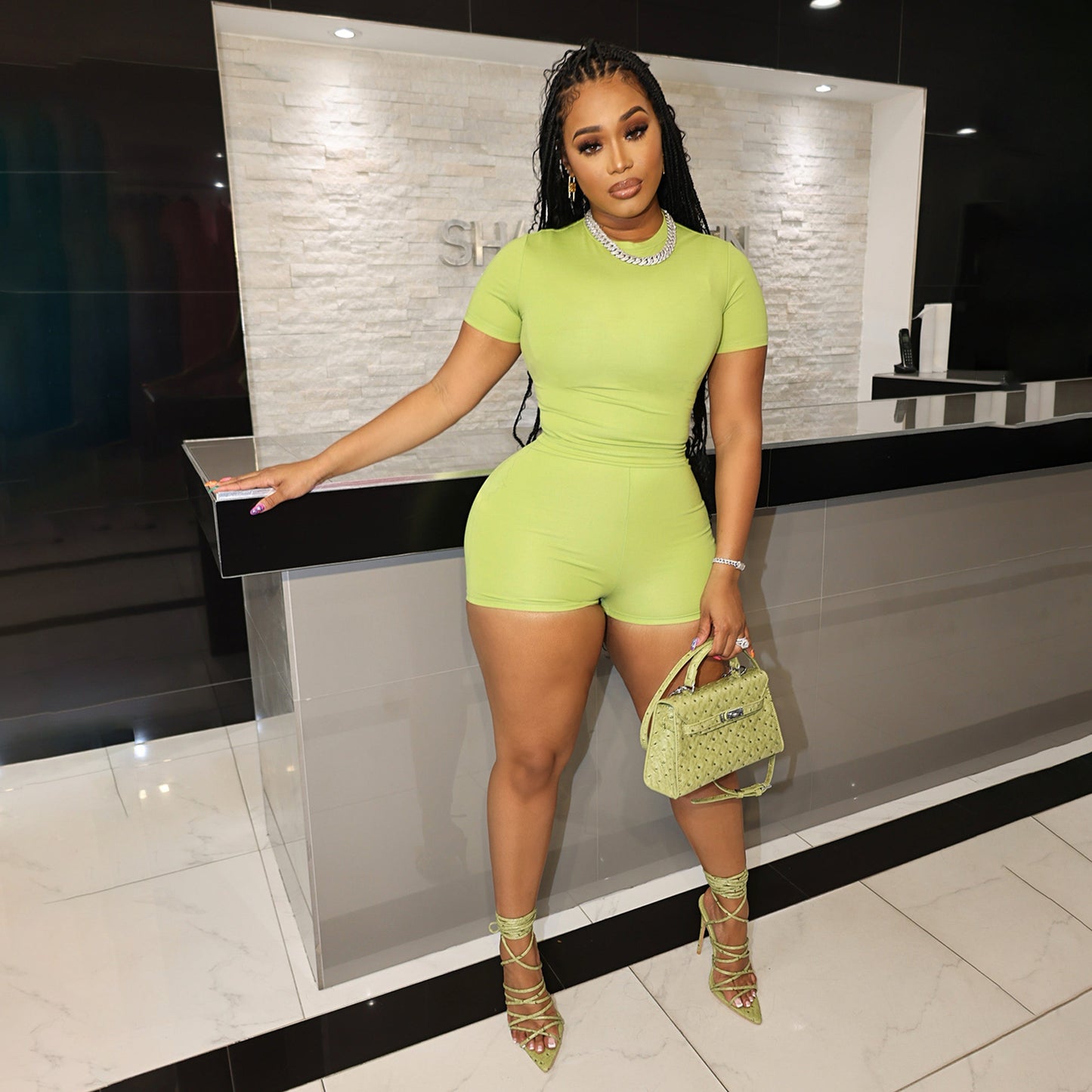 Women's Candy Color Sports Style Casual Short-sleeved Suits