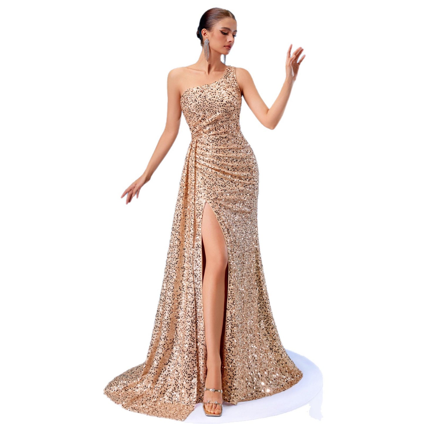 Slim Fit Slit Fishtail Dinner Party Catwalk Host Dress