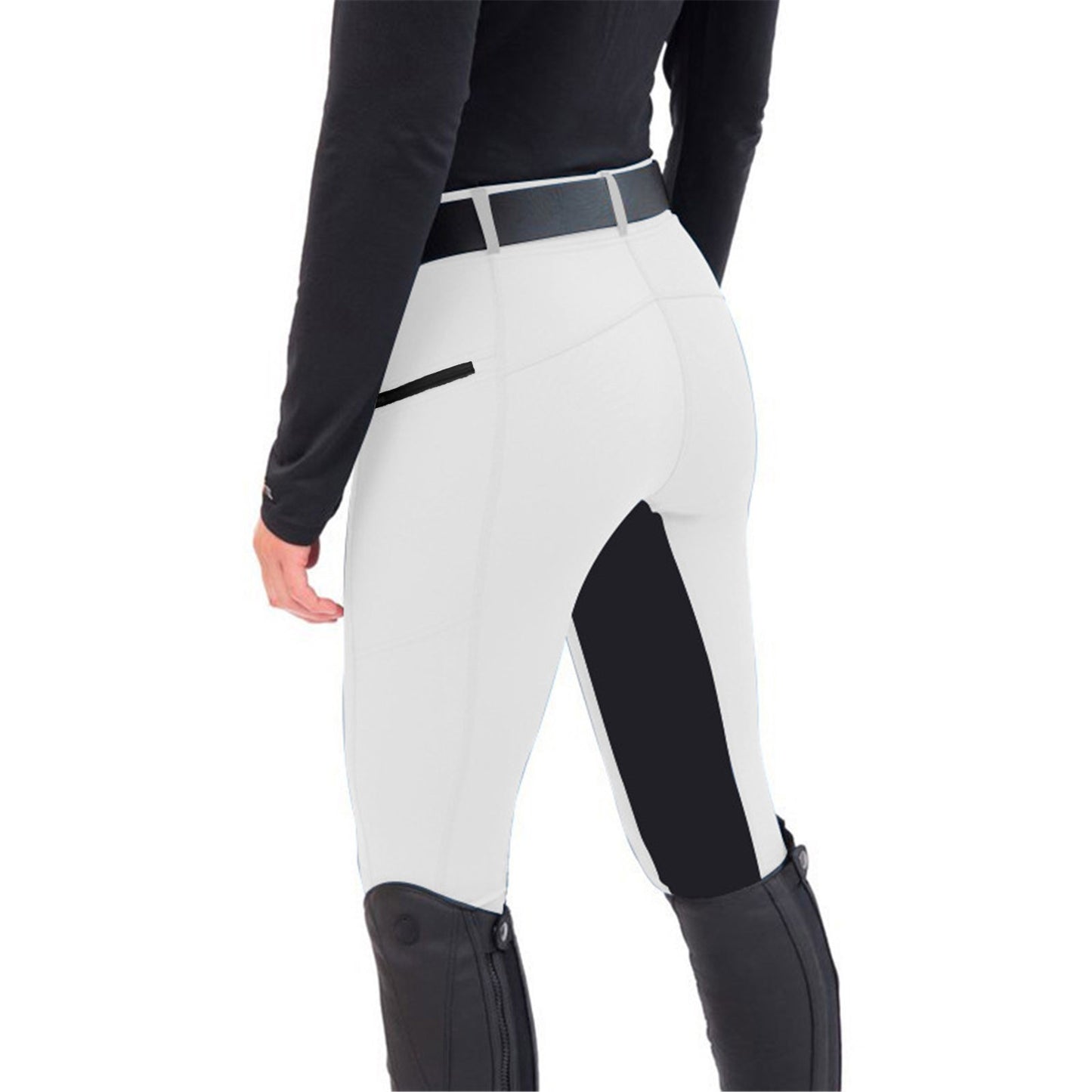 Fit Elastic Stitching Jodhpurs Casual Ankle Pants