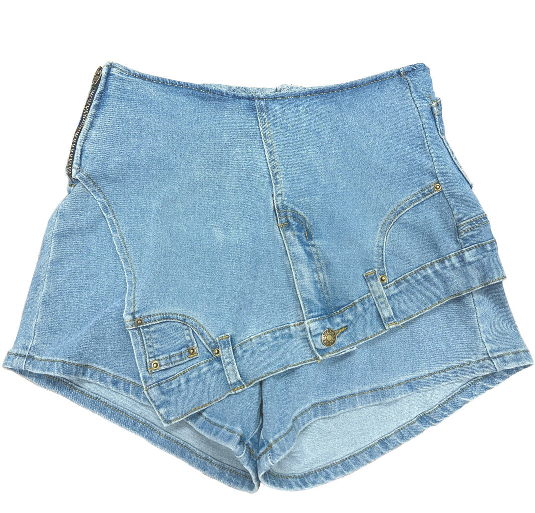 Women's Waist Slim Fit Patchwork Elastic Irregular Jeans