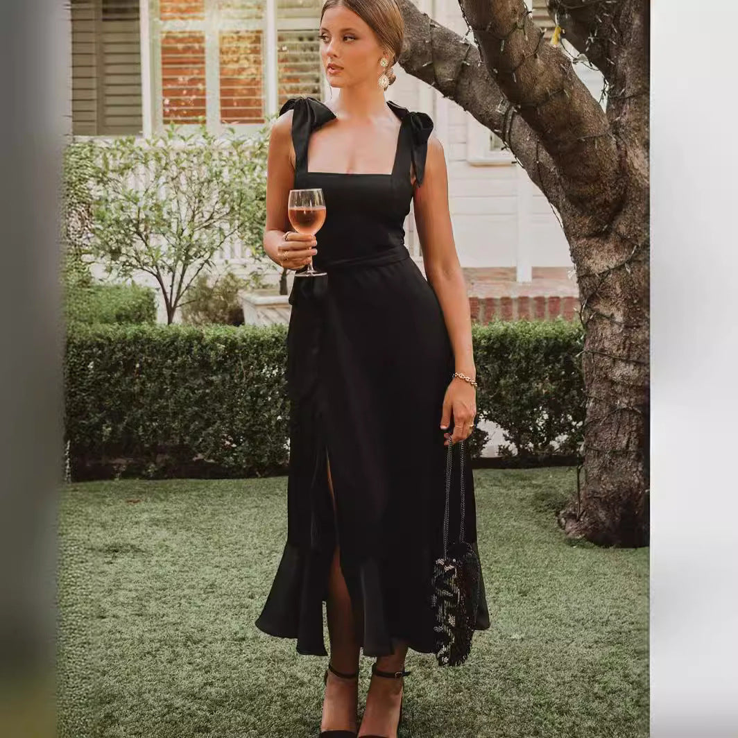 Women's Summer Elegant Fashion Wear Temperament Commute Split Dresses