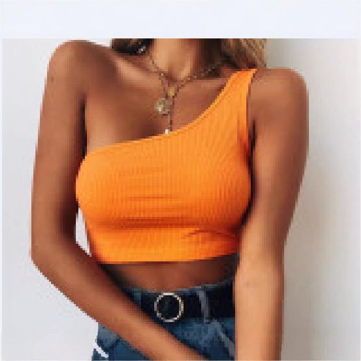 Creative Fashion Stitching Solid Color Suspender Tops