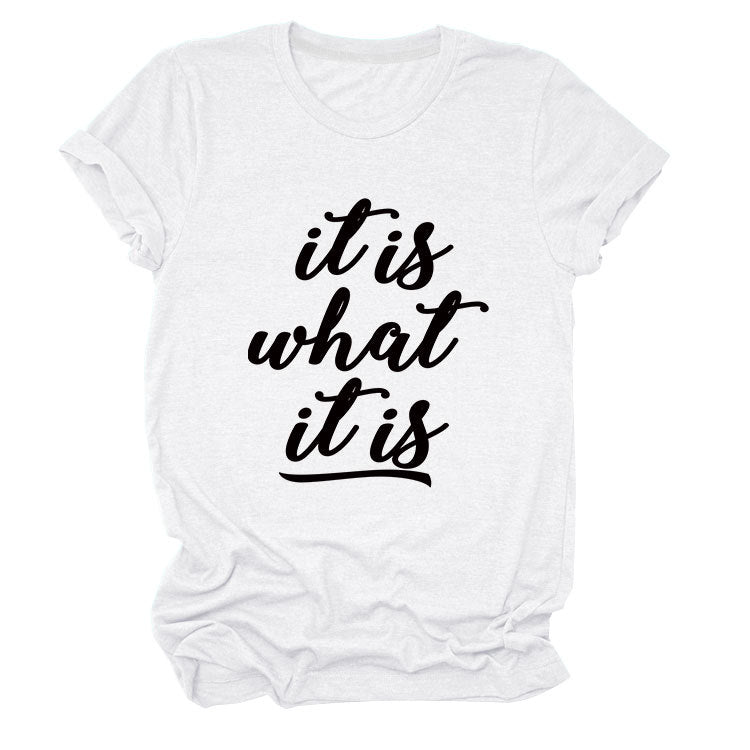 Women's Trendy Lettered Casual Sleeve T-shirt Shorts