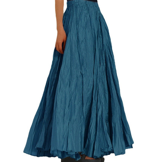 Women's Pleated A- Line Large Swing Mop Skirts