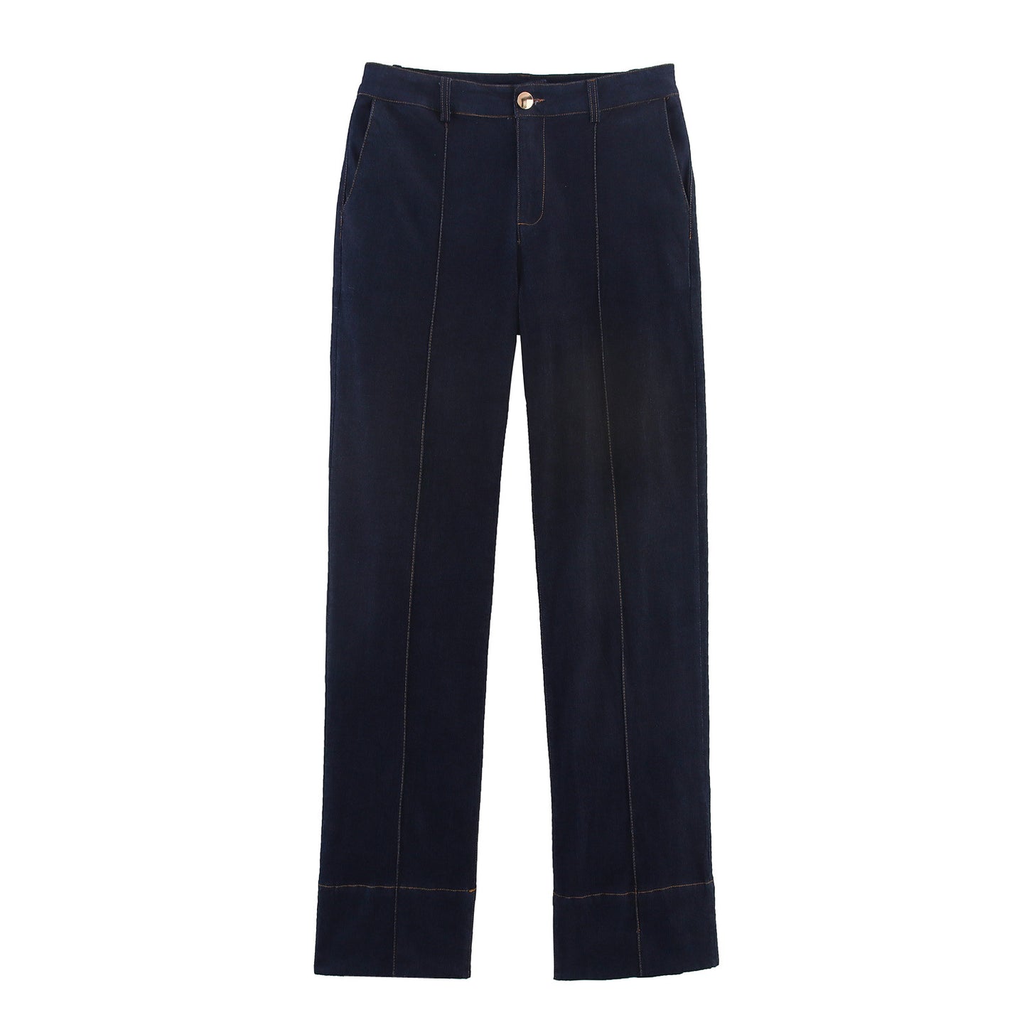 Women's Slim Denim Puff Sleeve Shirt Flared Suits