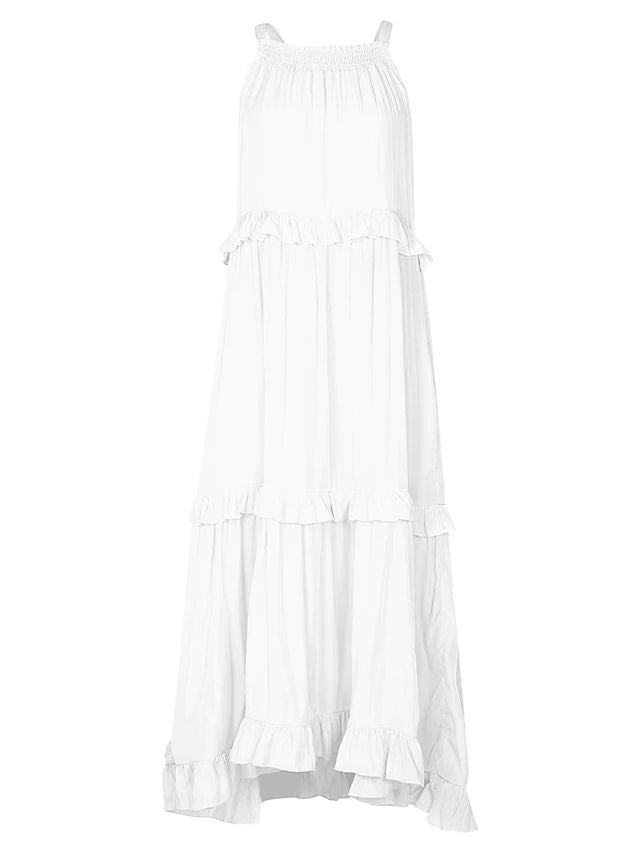 Women's Vacation Style Ruffled Long Dress Wide Dresses