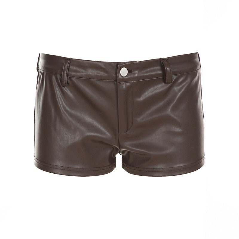 Women's Slim Stitching Furry Belt Retro Hot Pants