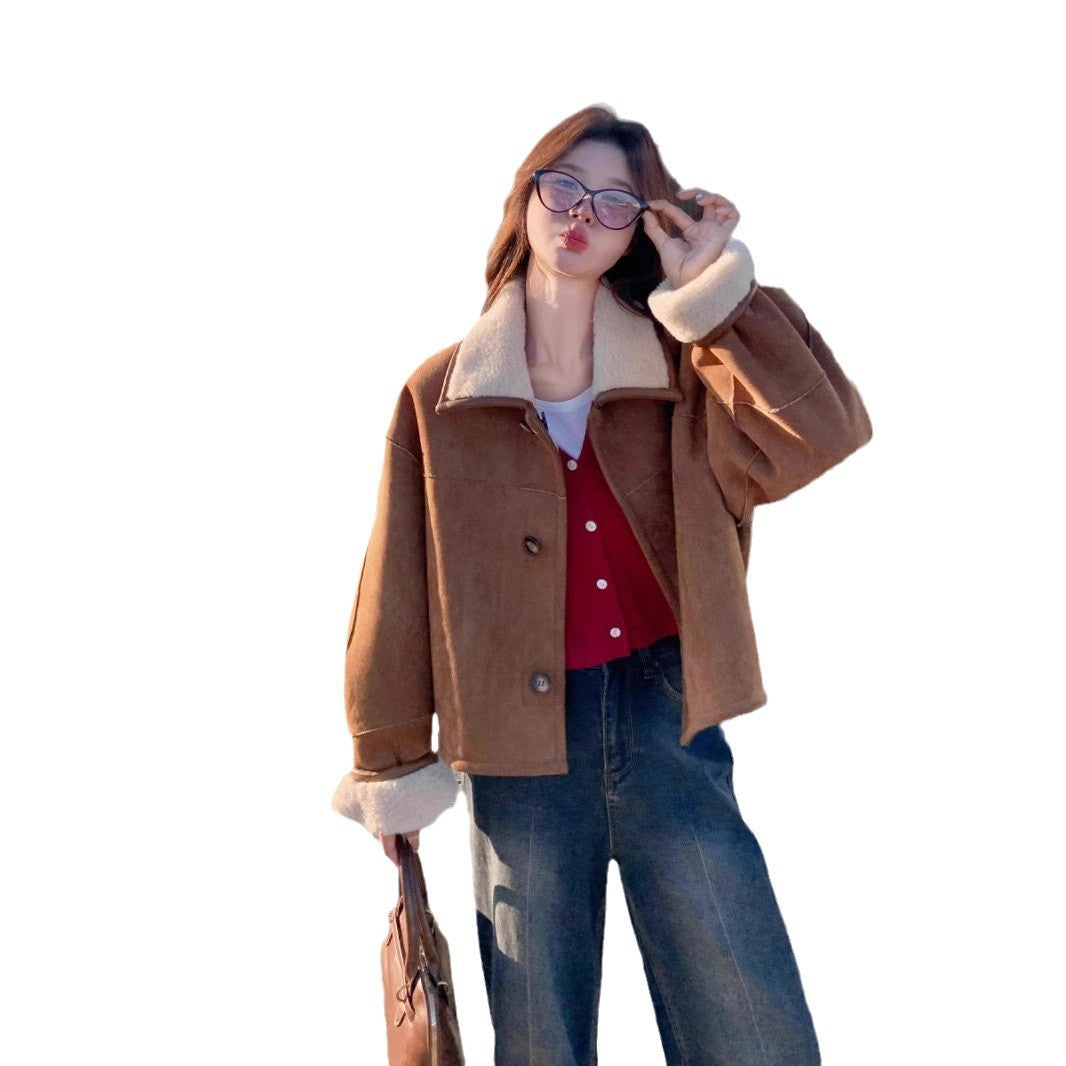 Women's Faux Lamb Fur Small Fashion Temperament Coats