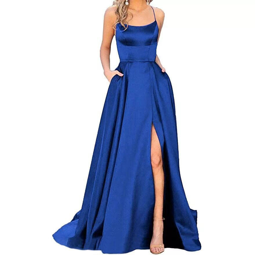 Bridesmaid Dress Long Slimming Shoulder Hollow Girlfriends Evening Dresses