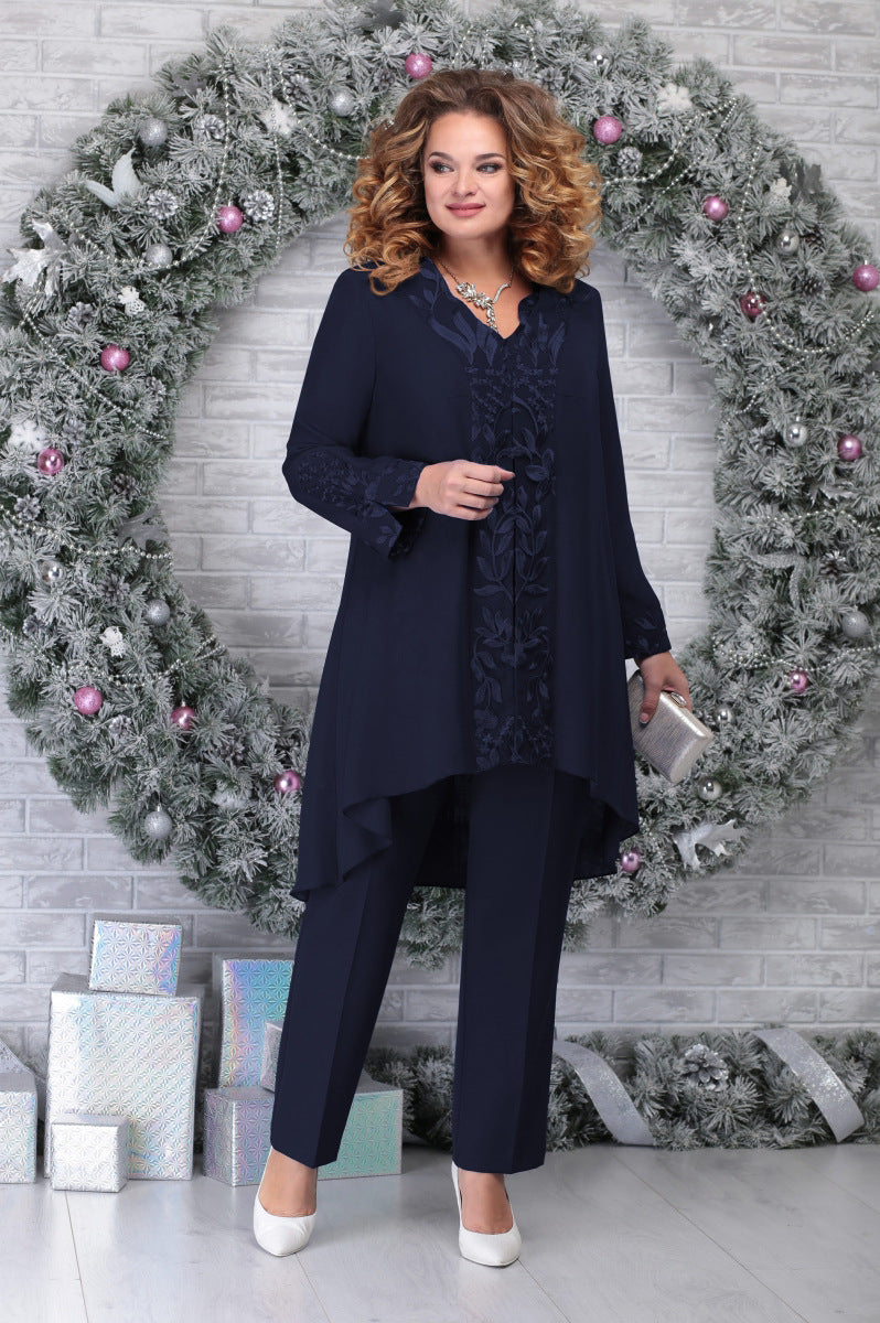 Women's Large Dress Stitching Embroidered Temperament Commute Suits