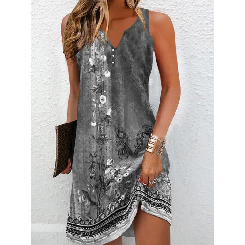 Women's Dress Fashion Slimming Printed Long Dresses