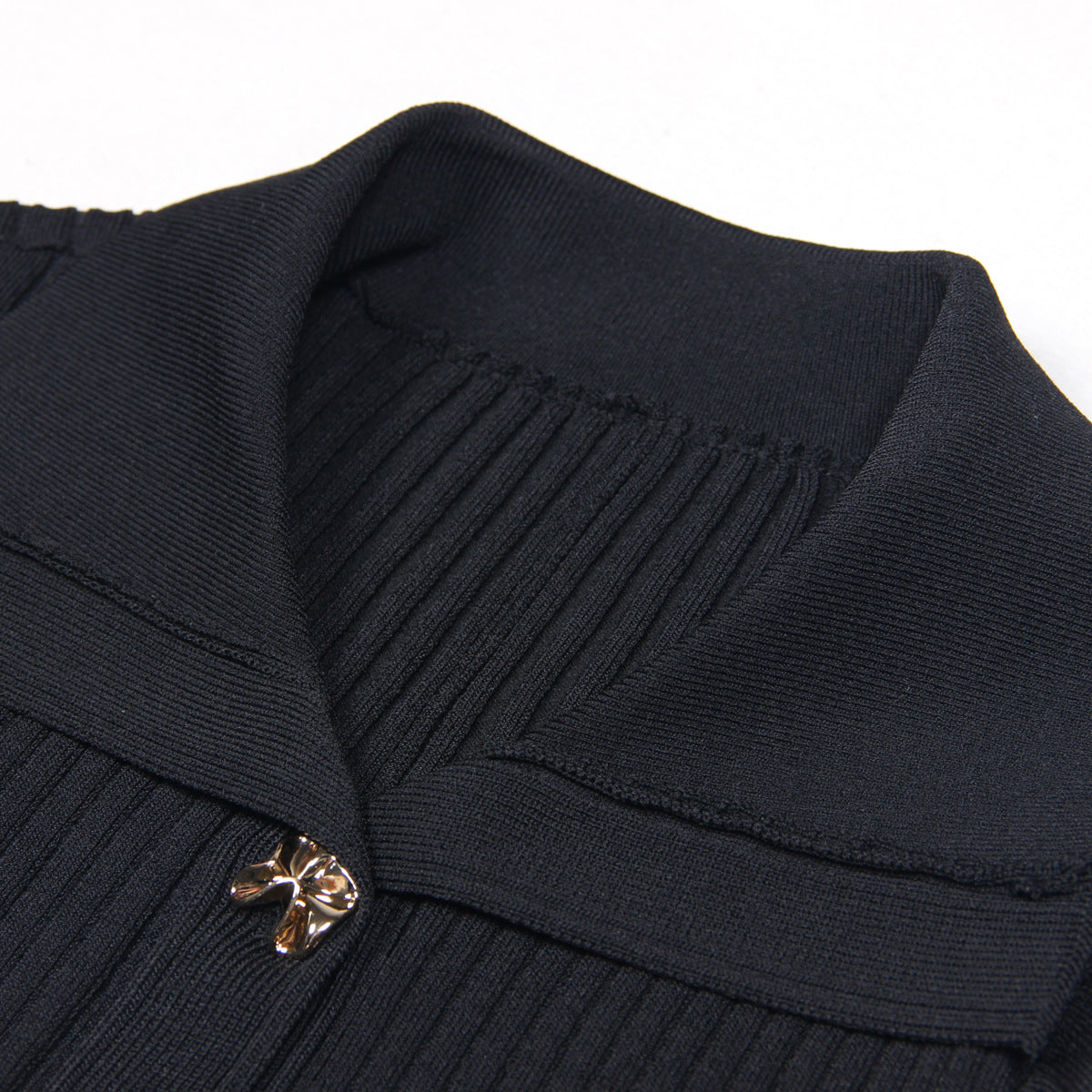 Women's Quality Fashionable Knitted Lapel Slim Fit Dresses
