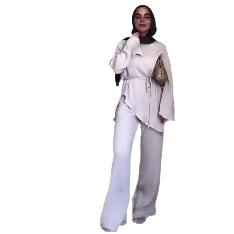 Women's Autumn Simple Casual Lace Up Long Sleeves Suits