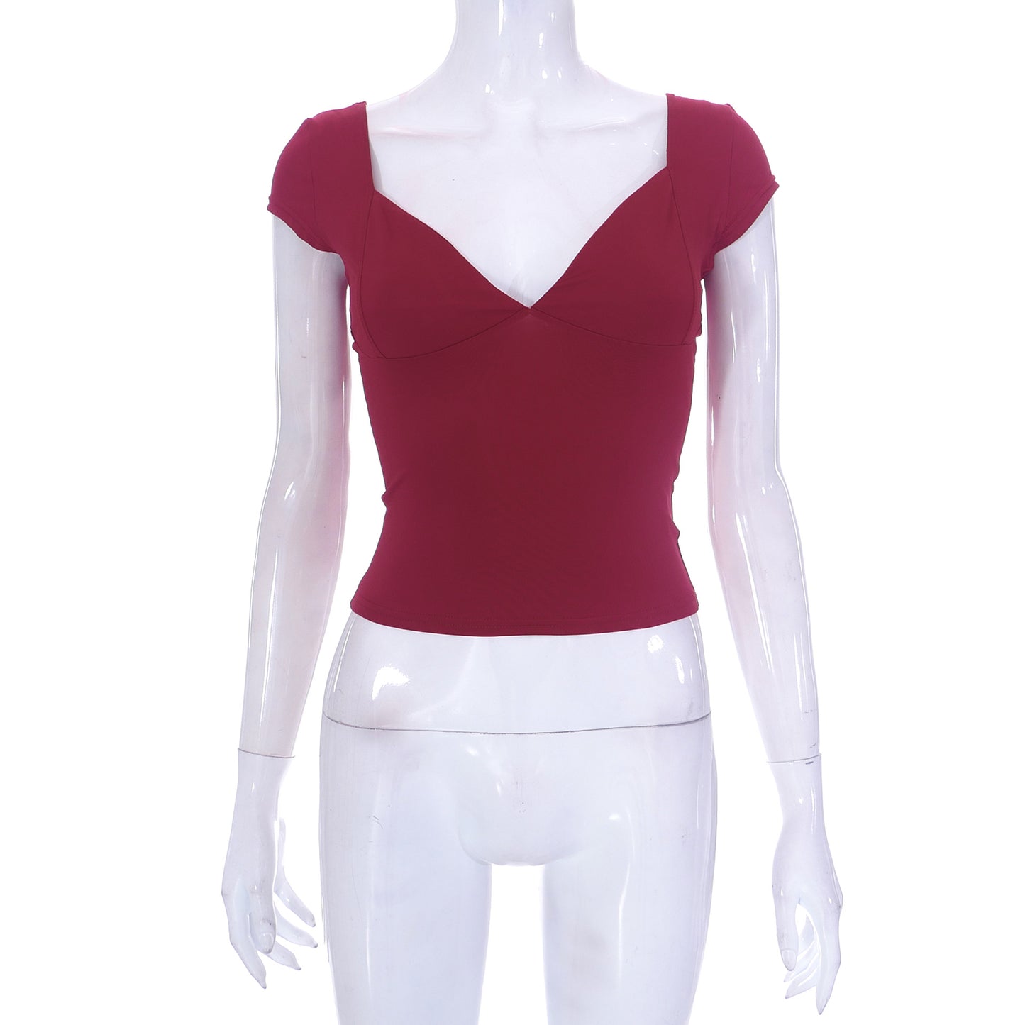 Women's Solid Color Low Cut Sleeve Casual Blouses