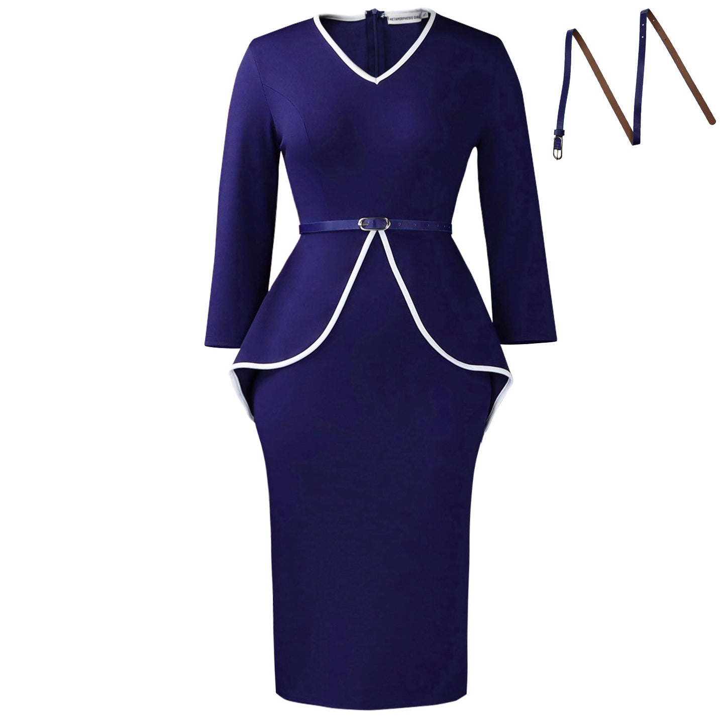 Women's Winter Professional Ruffled Long-sleeved Elegant Pencil Dress