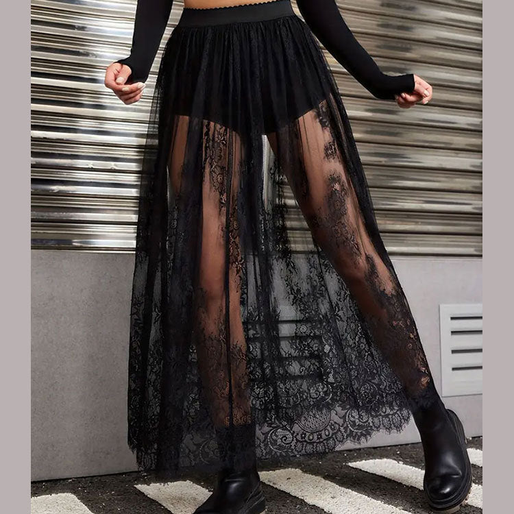 Women's Summer Dark Gothic Lace Sexy Dress Skirts