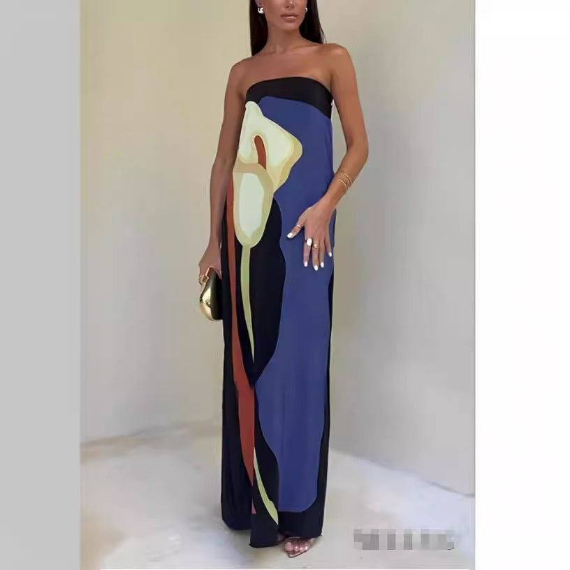 Women's Avocado Printed Tube Rest Assured Dresses