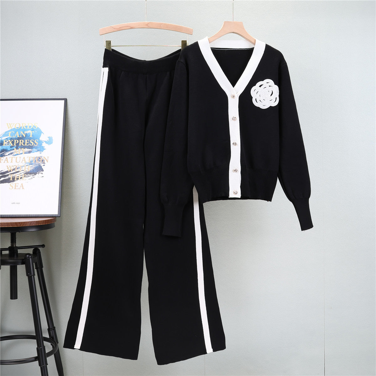 Elegant Unique Trendy Loose Two-piece Fashion Sweaters