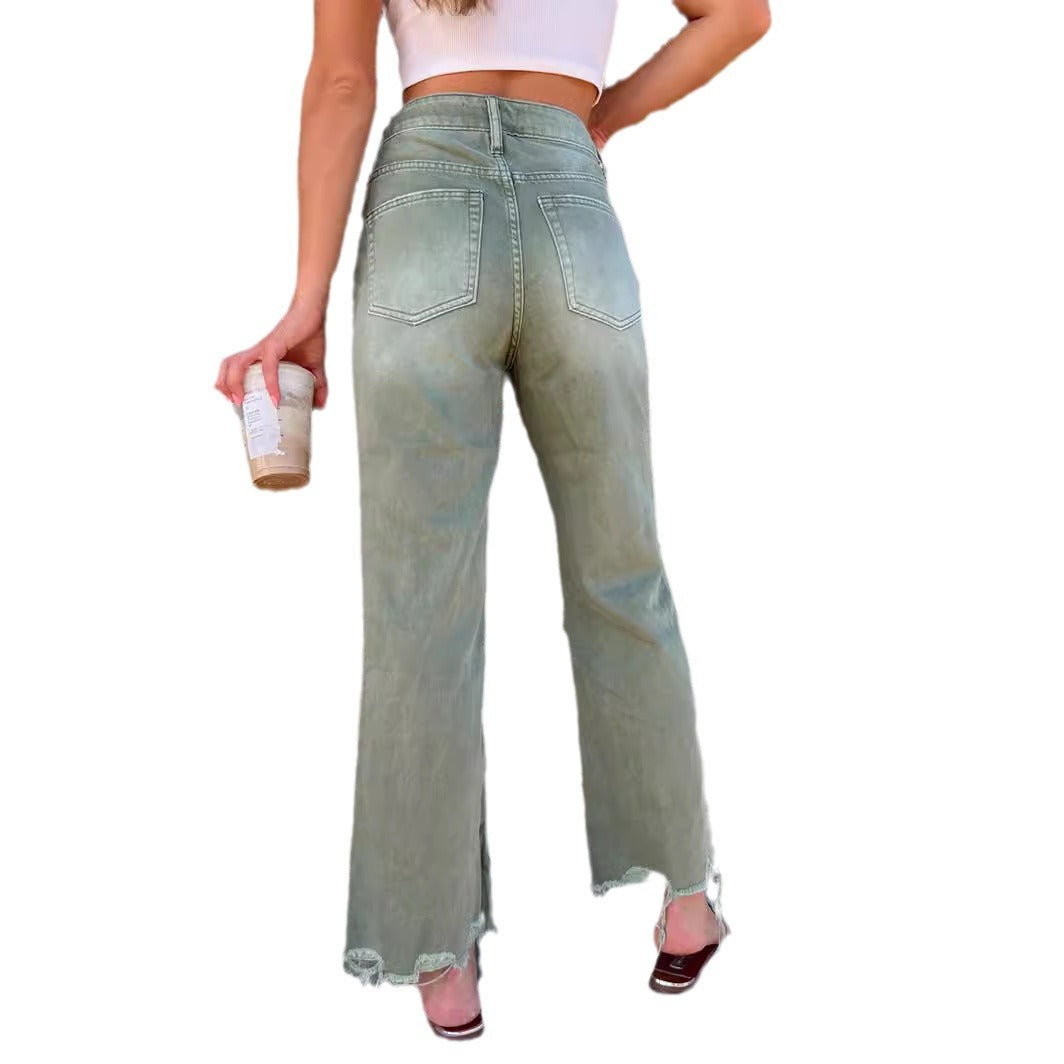 Women's Charming Innovative Ripped Straight Loose Jeans