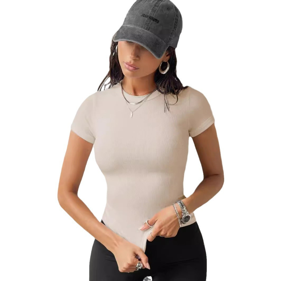 Women's Wear Short-sleeved T-shirt Hot Thread Fitted Blouses