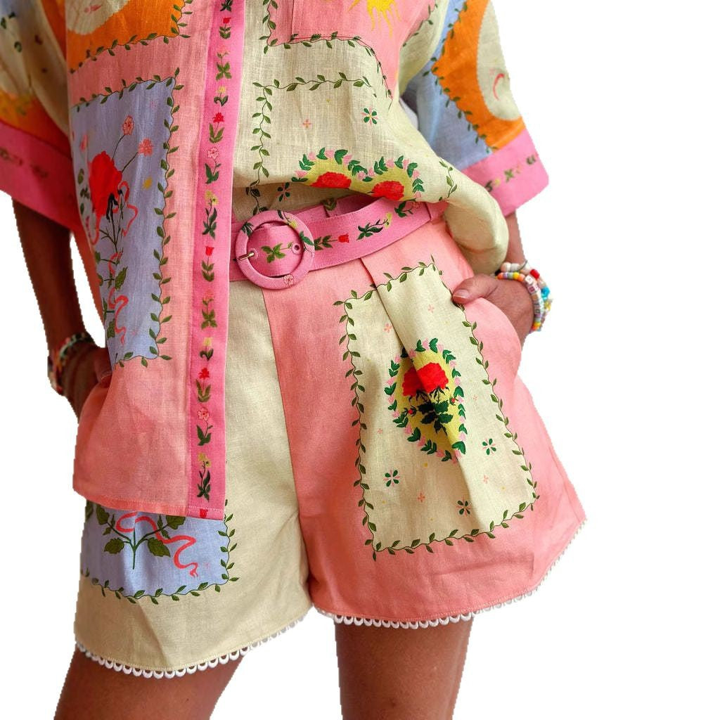 Casual Charming Durable Linen Temperament Shirt Shorts