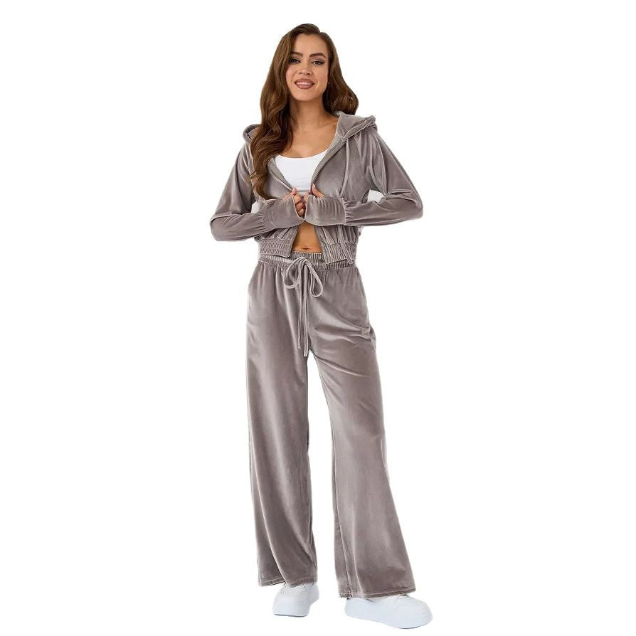 Women's Casual Solid Color Zipper Sier Fox Suits