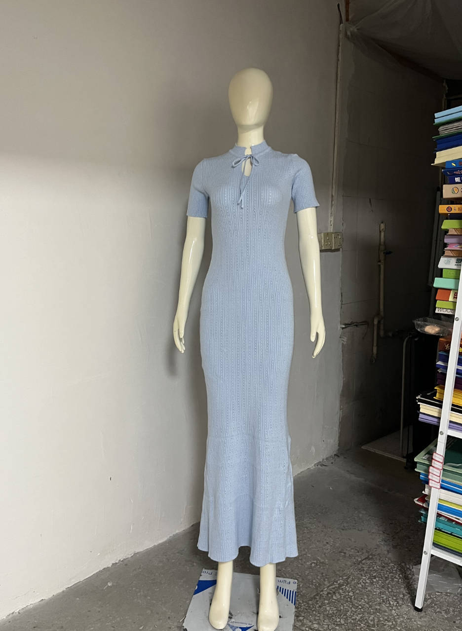 Women's Summer Candy Color Slim Dress Round Dresses