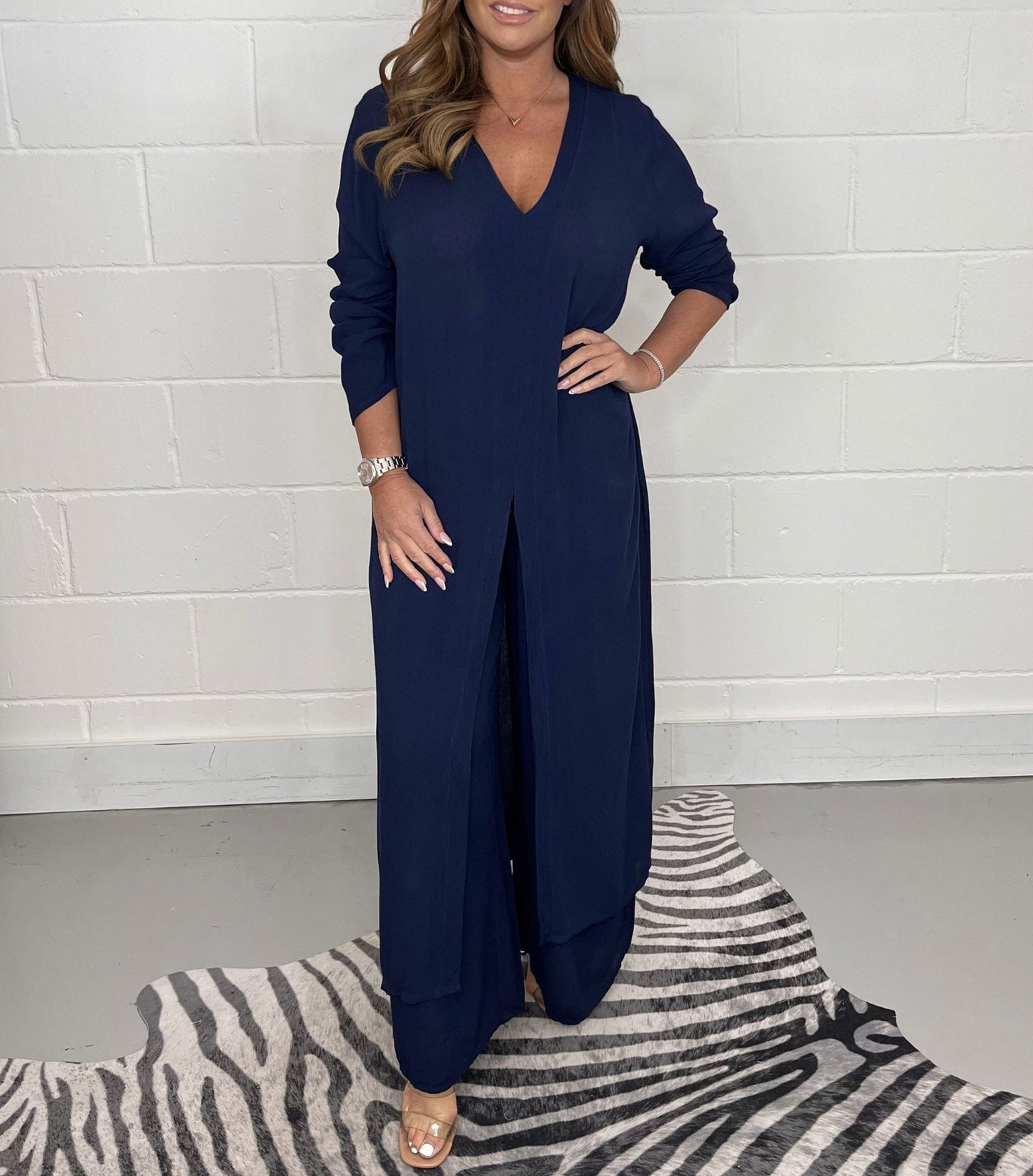 Women's Unique Slouchy Split Long Trousers Suits