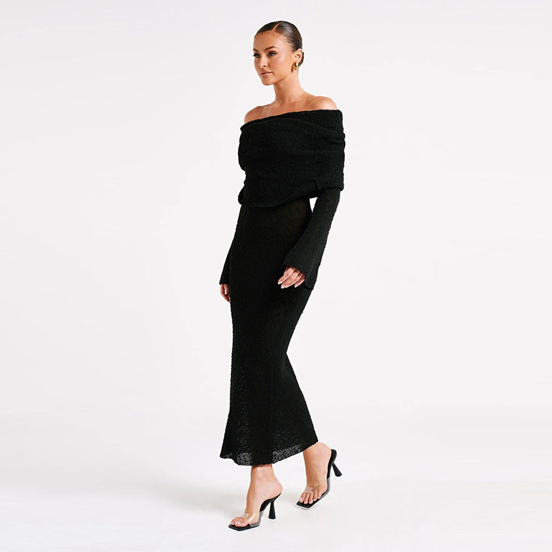 Sexy Collar Beach Cover-up Slim Long Dresses