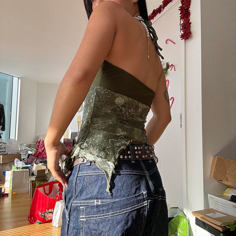 Women's American Retro Mori Style Irregular Niche Tops