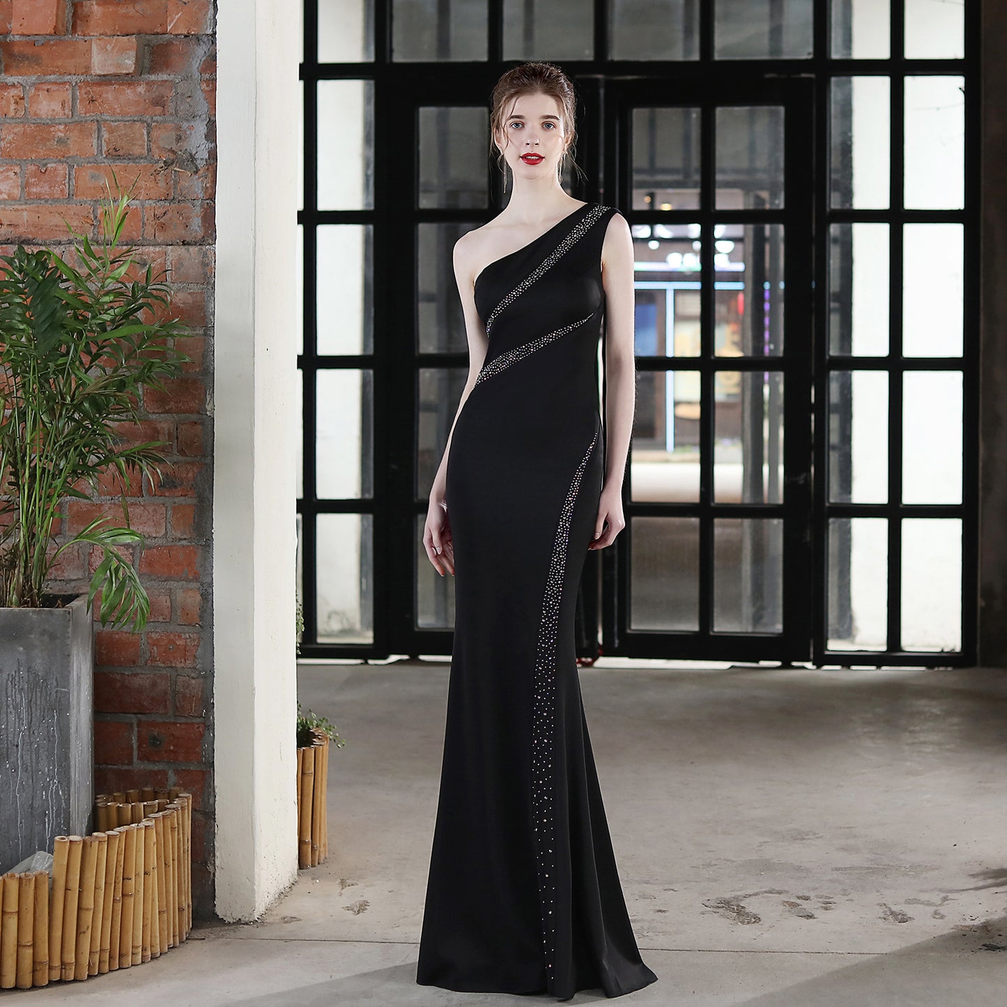 Toast Bride Long One Shoulder Appreciation Evening Dresses