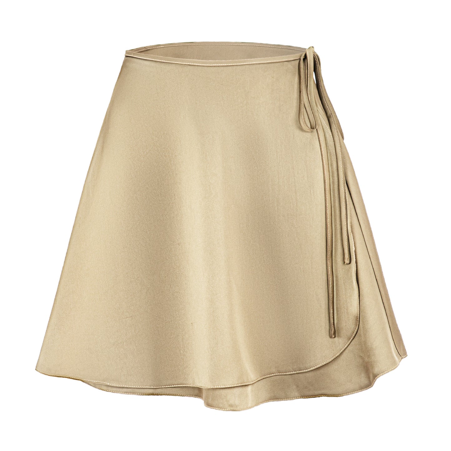Women's Satin High Waist One-piece A- Line Skirts
