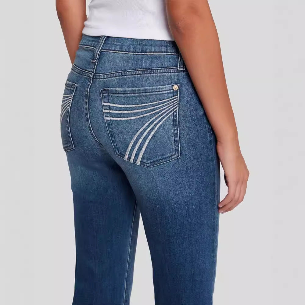 Women's Slim Fit Elastic Slightly Flared Jeans