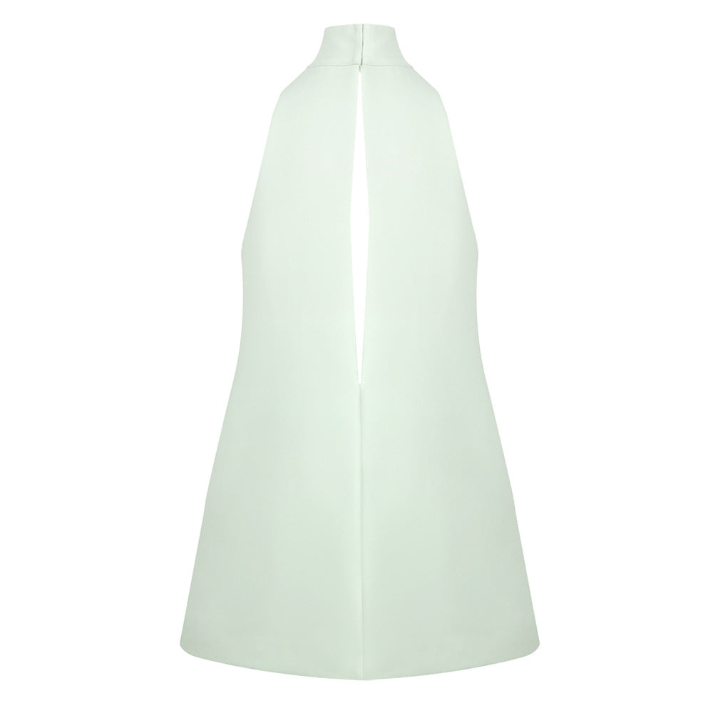 Women's Temperament Split Halter Round Neck Dress Dresses