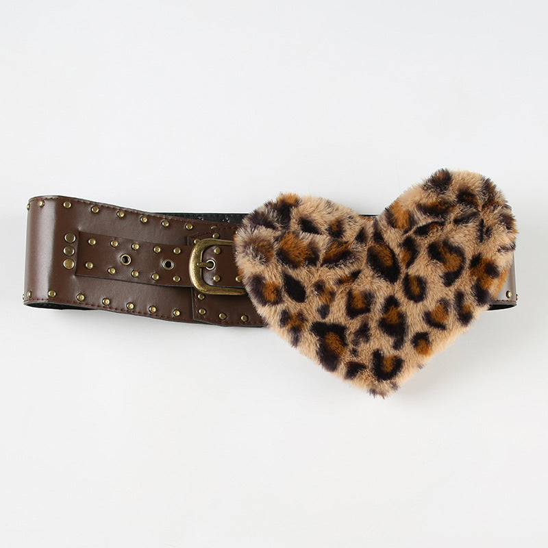 Women's Slim Stitching Furry Belt Retro Hot Pants