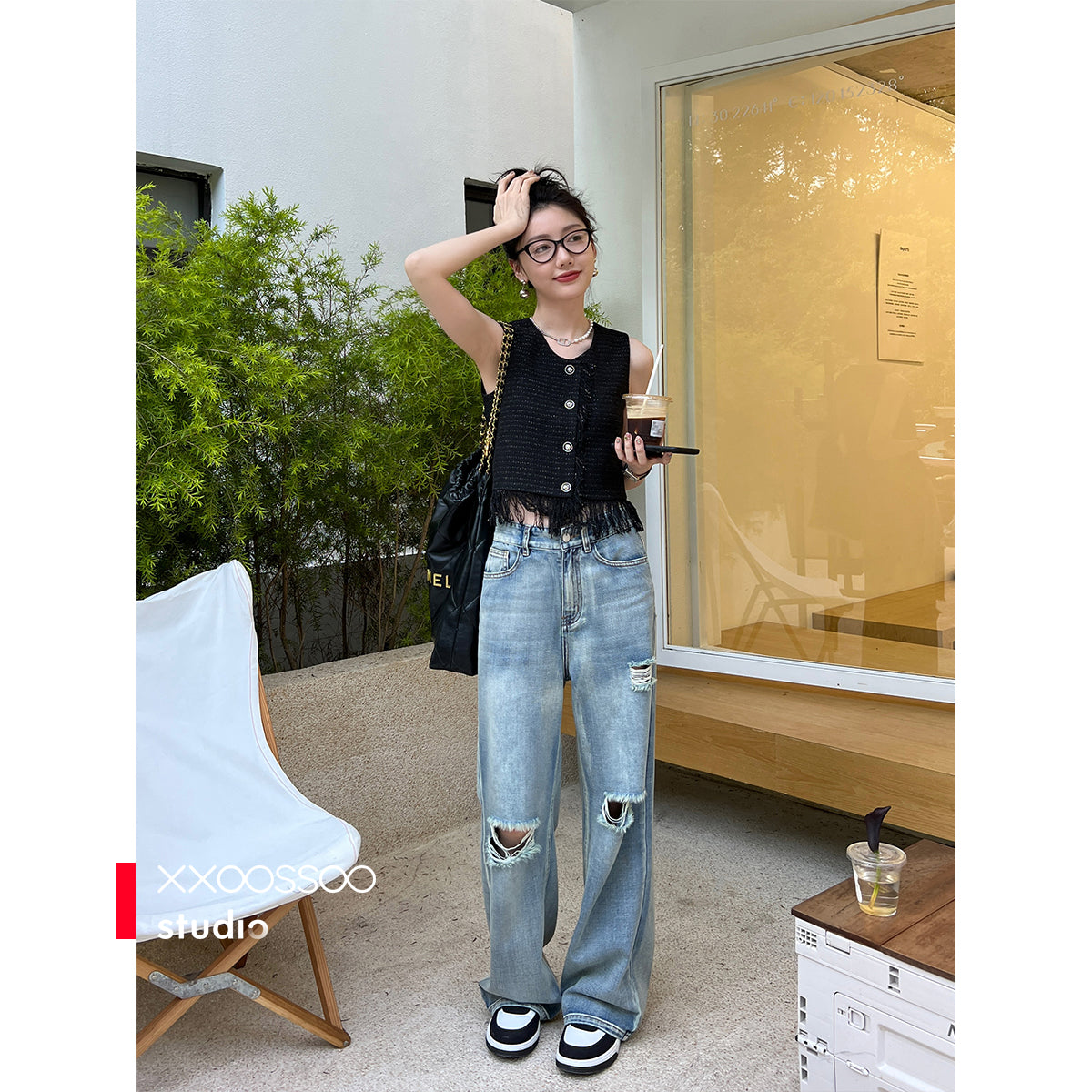 Women's Long Hot Thin Straight Summer Slimming Side Jeans