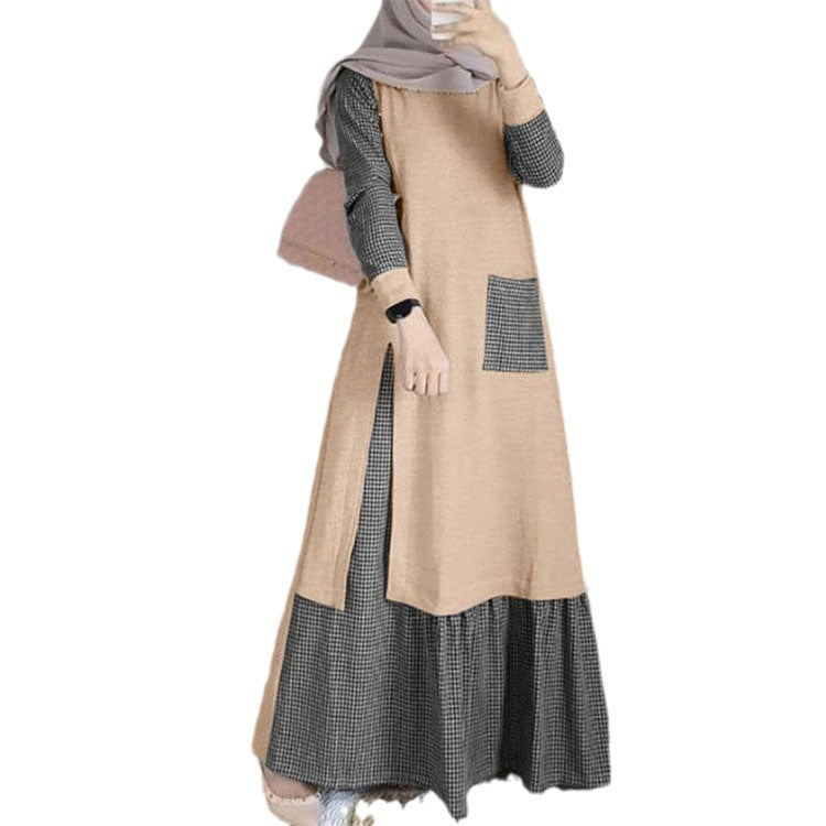 Women's Polyester Pullover Long Sleeve Round Neck Dresses