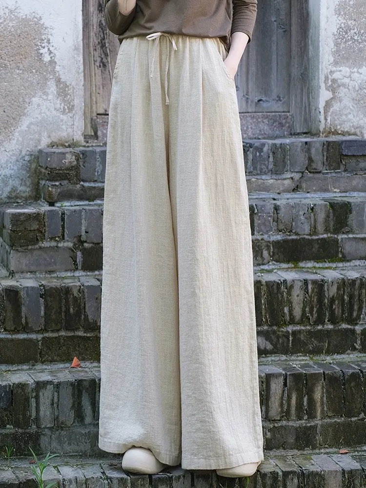 Women's High-grade Cotton Linen Loose Artistic Retro Pants