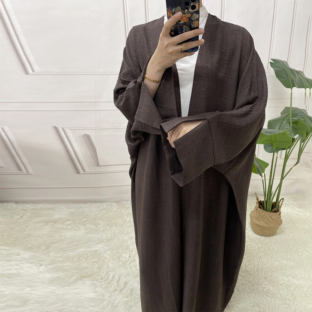 Muslim Two-tone Plain Long Sleeve Dress Dresses