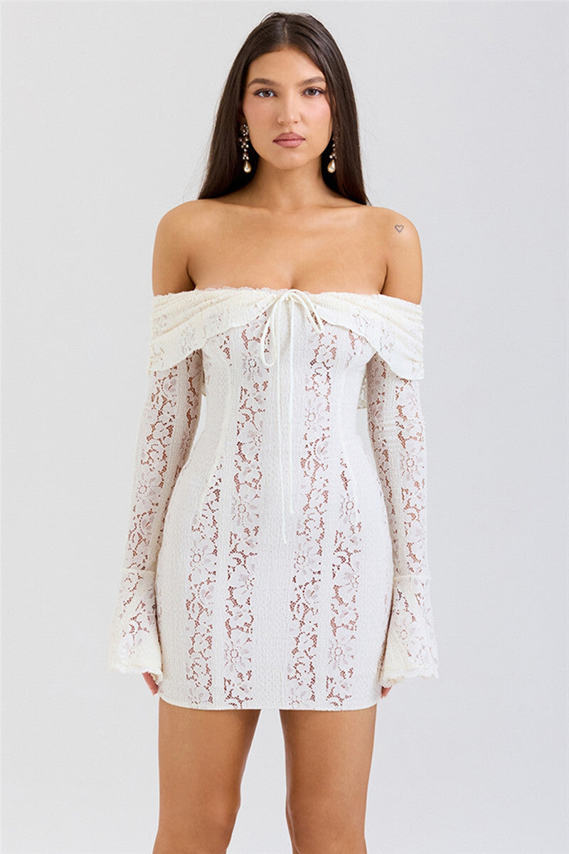 Women's Early Spring Sexy Hollow Long-sleeved Dress Clothing