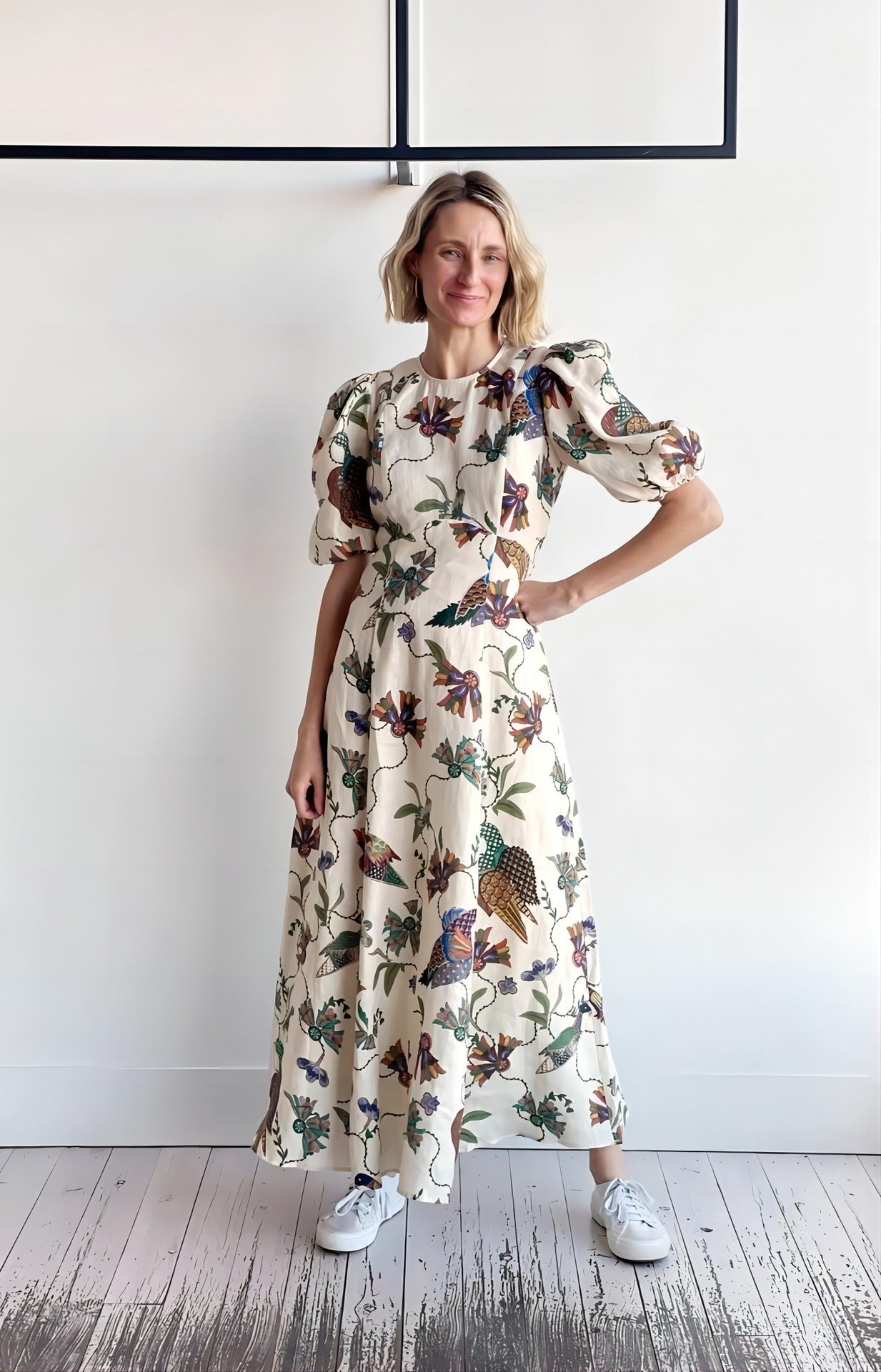 Personalized Fashion Hundred Birds Print Slim Dresses